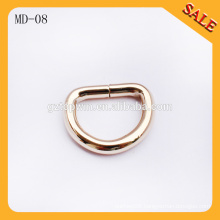 MD08 Hot sale bag metal d ring belt buckle, D shape buckle ring for handbags